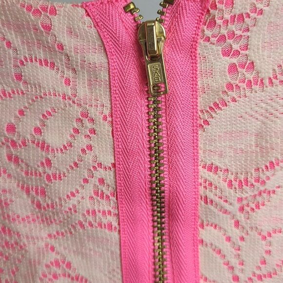 H&M Floral Pink Lace Mini Sleeveless Dress Size Small - Picture 5 of 6